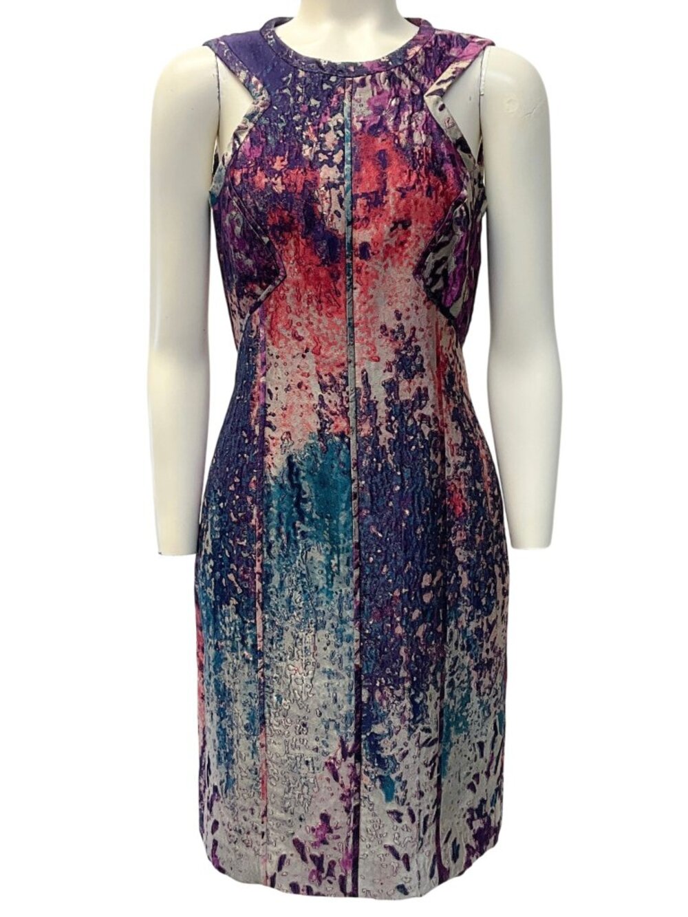 J. Mendel Purple / Teal Silk Sleeveless Dress